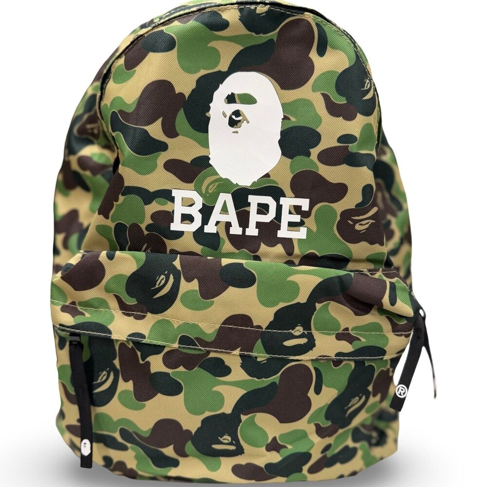 BAPE Cargo Green Backpack | A Bathing Ape White Logo Backpack | Rare Streetwear